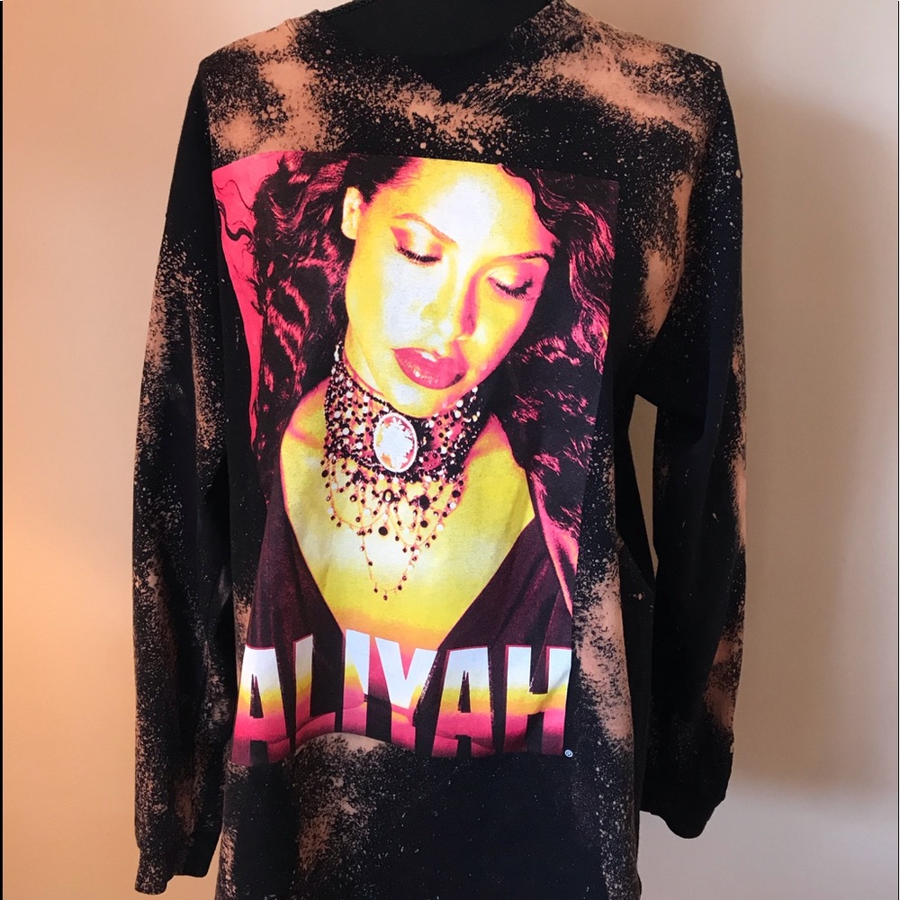 Distressed Long Sleeve Aaliyah Shirt....